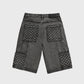 Homme + Femme "Atelier" Quilted Denim Shorts - Black
