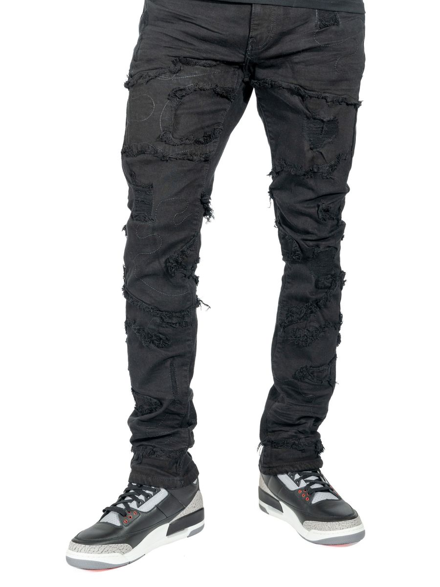 Trendy and durable black jeans with a classic 5-pocket construction