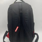 Full view of the Sprayground Shark Central Backpack measuring 18 inches in height and 115 inches in width