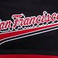 Zoomed-in shot of the waistband and fabric texture of the San Francisco 49ers athletic shorts