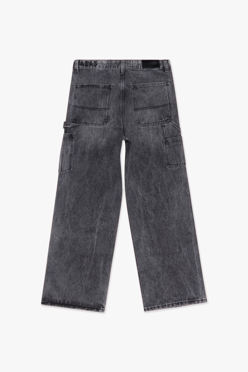 Front view of Valabasas Mr Straight Grey Denim Jeans highlighting the straight fit and classic design