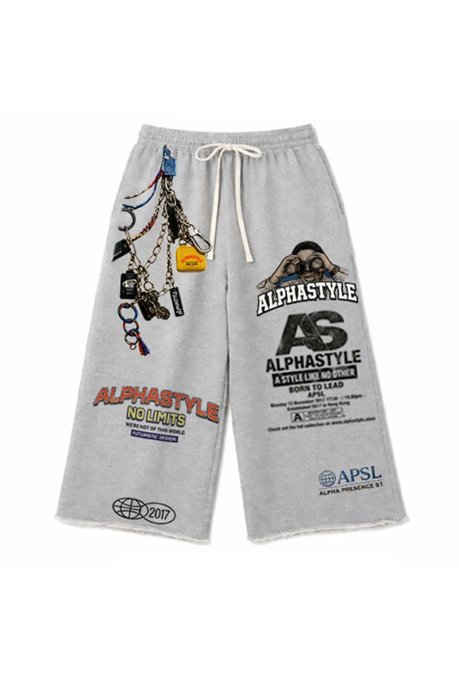 AlphaStyle Morda Long Shorts - Heather Grey