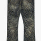 Valabasas Tire Blue Vintage Stacked Denim Jeans with distressed detailing