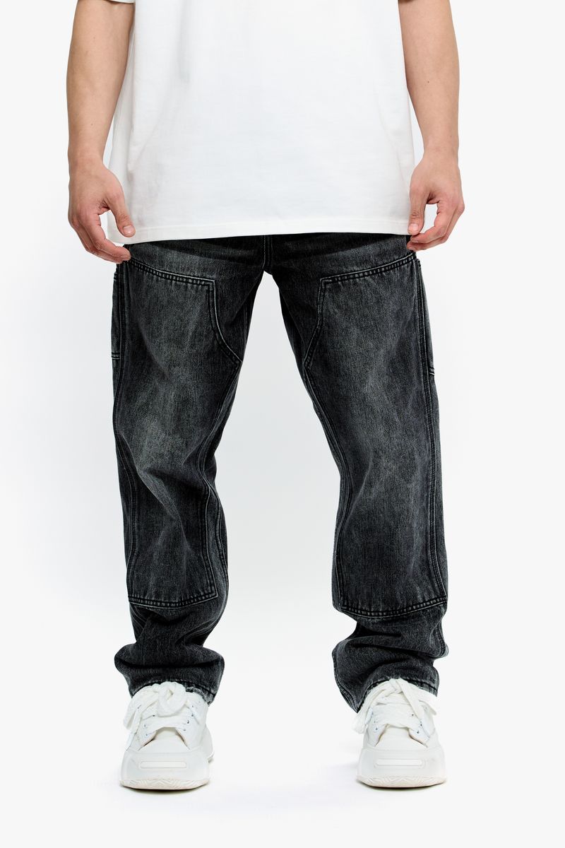 Product on display showcasing the versatility and fit of Valabasas Mr Straight Grey Denim Jeans