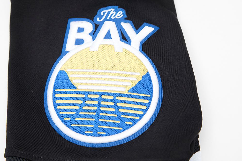 Black Golden State Warriors classic chenille tee by Pro Standard showcasing team logo and vintage-inspired design