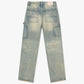 Full-length view of Valabasas Mr Straight vintage wash denim jeans highlighting the straight leg style
