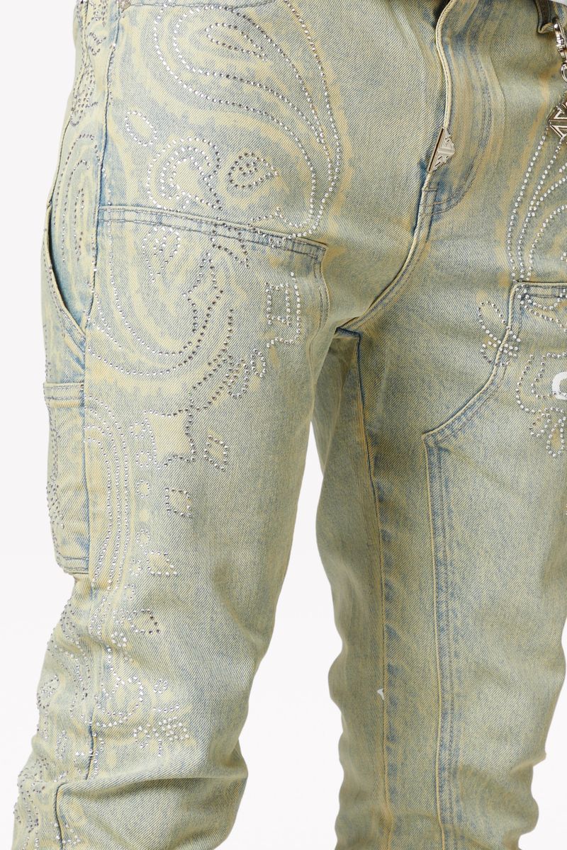 Guapi Vintage Paisley Denim Jeans