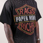 Paper Money "Moto" Rhinestones Black Tee