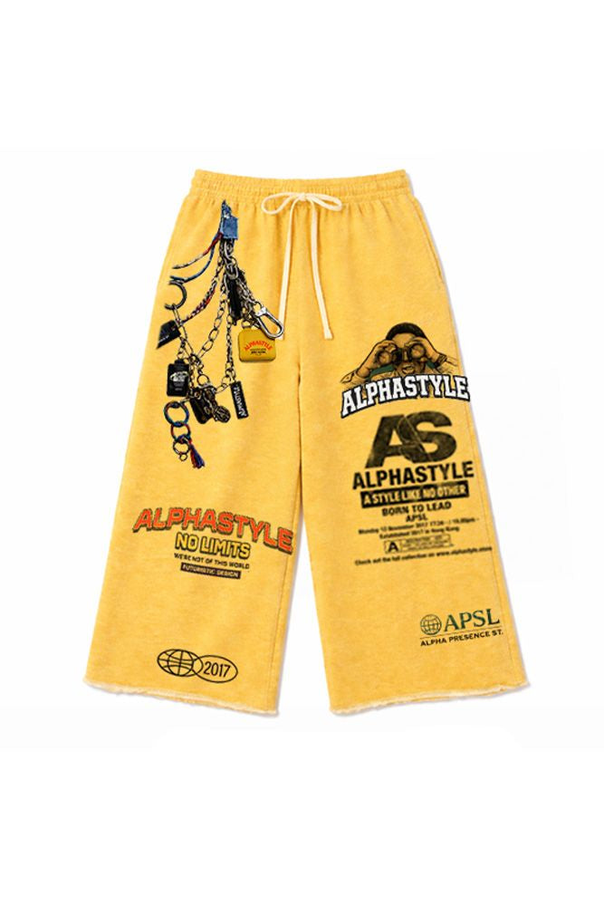 AlphaStyle Morda Long Shorts - Yellow