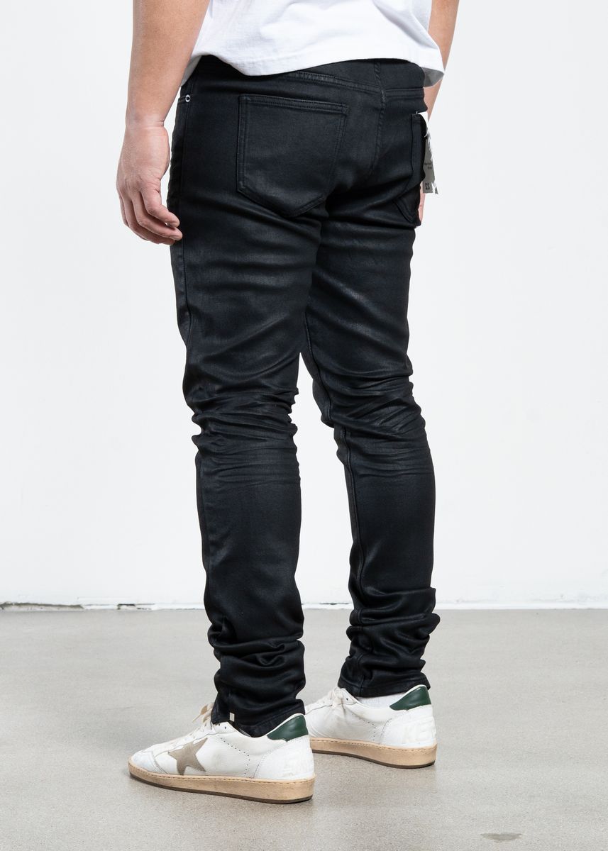 Midnight Black Wax Skinny Jeans (MB-005)
