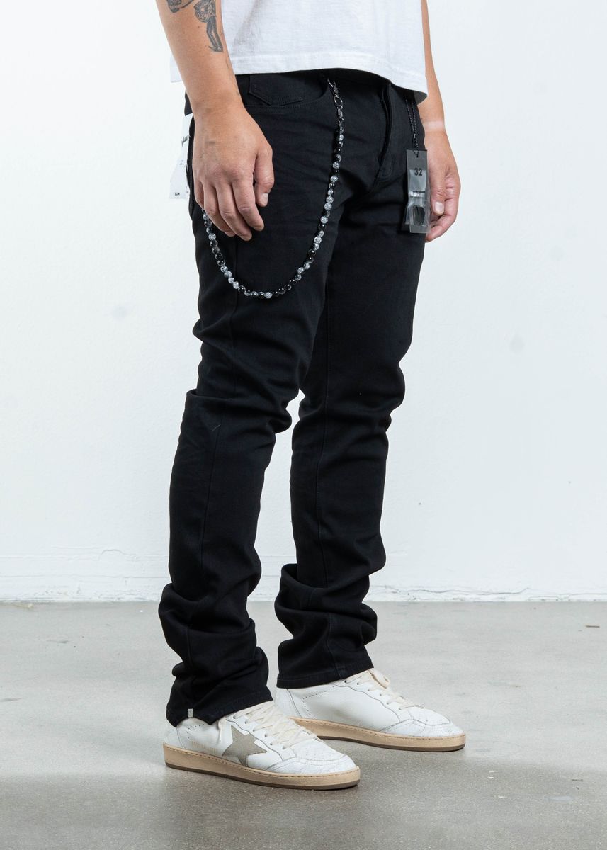 Midnight Black Slim Non Distress Denim Jeans (MB-002)