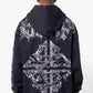 Black hoodie with chained zip detail and Guapi logo embroidery