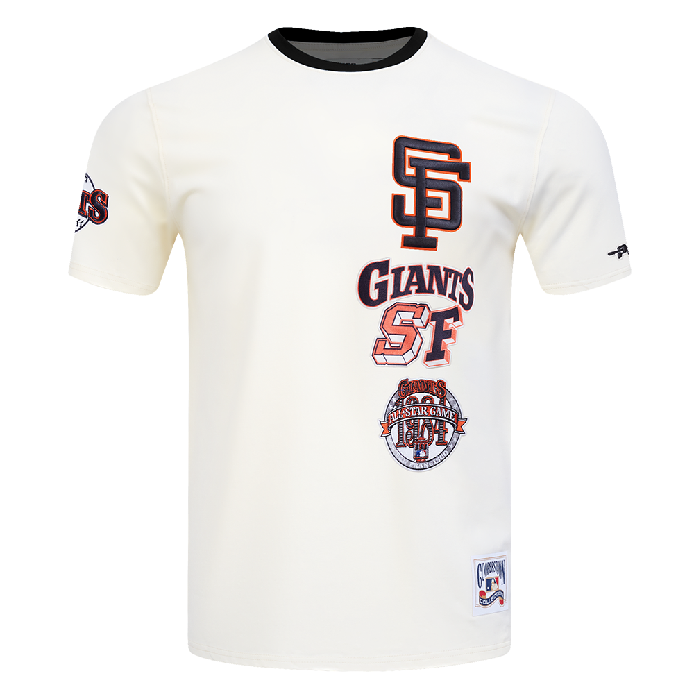 San Francisco Giants retro cascade tee in eggshell and black featuring team logo design