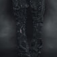 Vicious Rhinestone Black Denim Flare Jeans with sparkling rhinestone embellishments