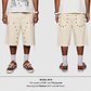Homme + Femme "Arsenal" Studded Denim Shorts - Cream