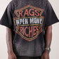 Paper Money "Moto" Rhinestones Black Tee