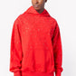 Guapi Blood Red Embellished Hoodie with intricate beading and hood detail