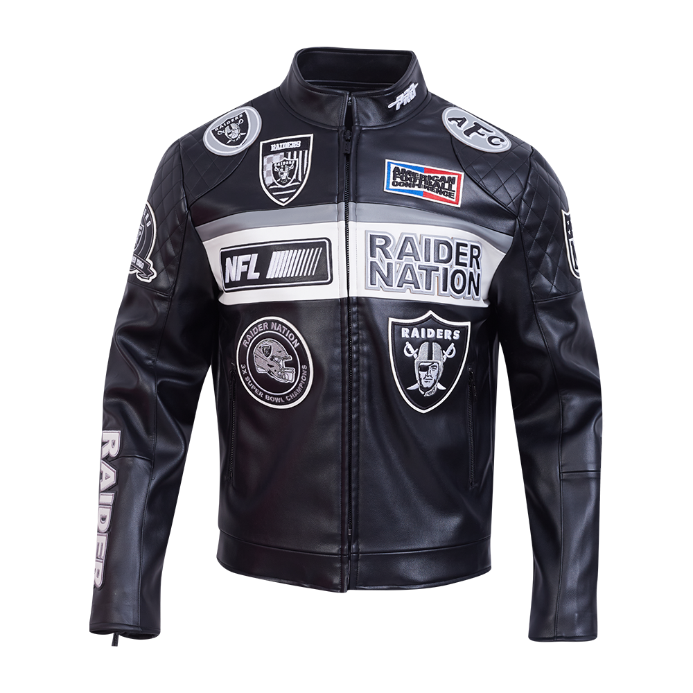 Pro Standard Las Vegas Raiders Moto Jacket - Black/White (FOR6411483-BLW)