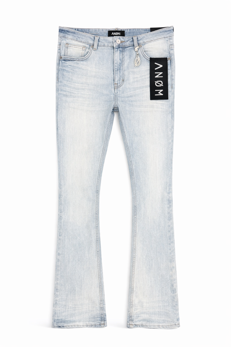 ANOM "Aura" Ice Blue Stacked Denim Jeans