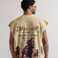 PURE Monclair Horses Cream Sleeveless Tee displayed from front view
