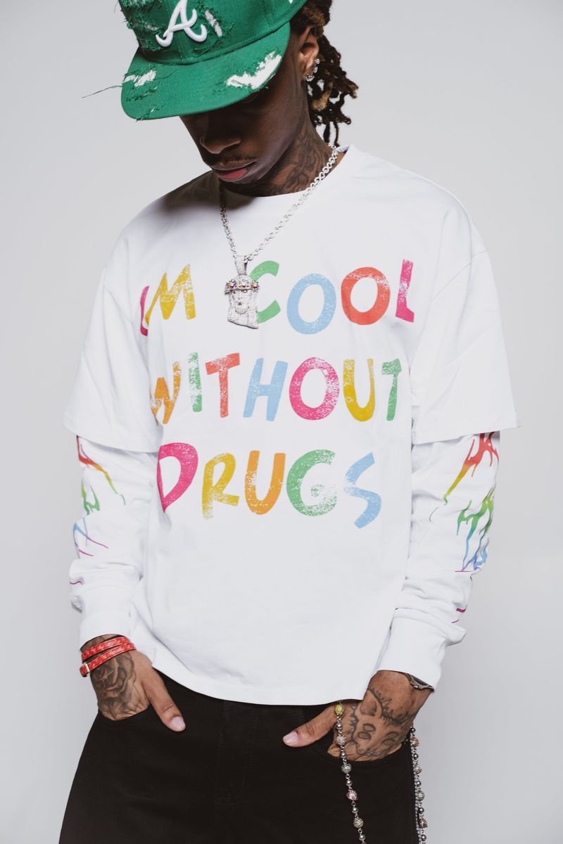 Addicts ATL "Cool Without Drugs" White Double Layer Tee