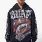 Black zip-up hoodie with chained detailing and Guapi branding