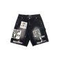 Mixed Emotion "AI" Black Denim Shorts