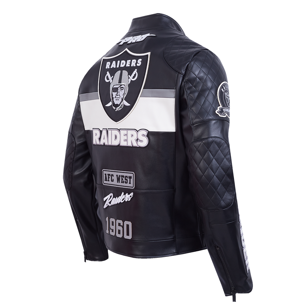 Pro Standard Las Vegas Raiders Moto Jacket - Black/White (FOR6411483-BLW)