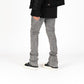 PHEELINGS Soulful Serenity Charcoal Grey Flare Stack Denim: Stylish and comfortable denim pants for a relaxed yet fashionable look