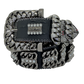 BB Simon Curb Chain 360 Belt in Black/Black with Jet Hematite
