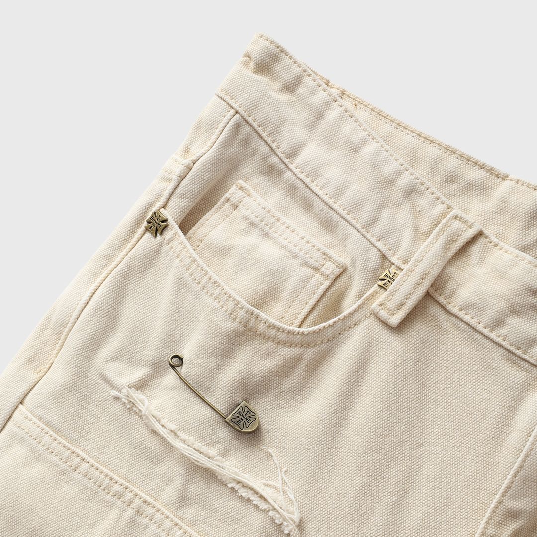 Homme + Femme "Iron Crest" Pants - Cream