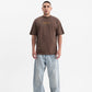 Detailed image of the fabric texture on the PURE Knockout Script Brown Tee