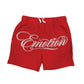 Stylish red shorts with signature branding for casual and sporty look