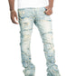 Makobi Pastoni Dirt Ripped Stacked Flare Denim Jeans (M1984)