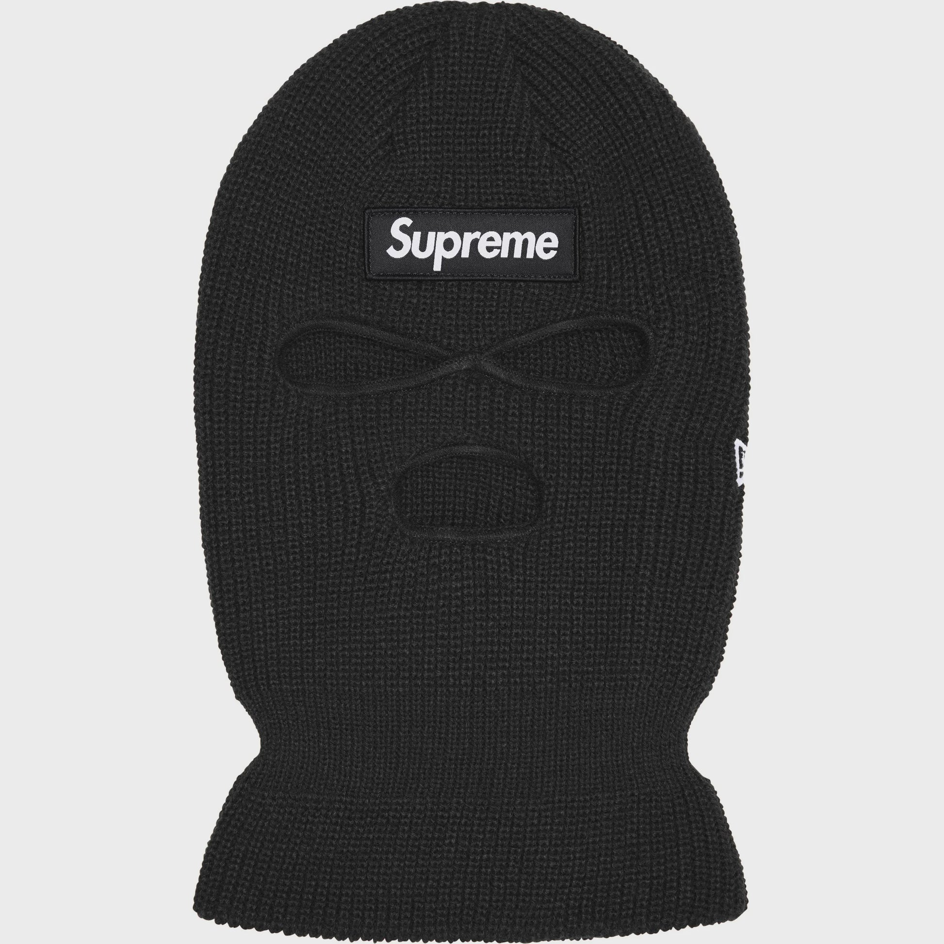 Black Supreme Box Logo Balaclava from Fall/Winter 24 collection, a stylish and functional accessory for cold weather protection