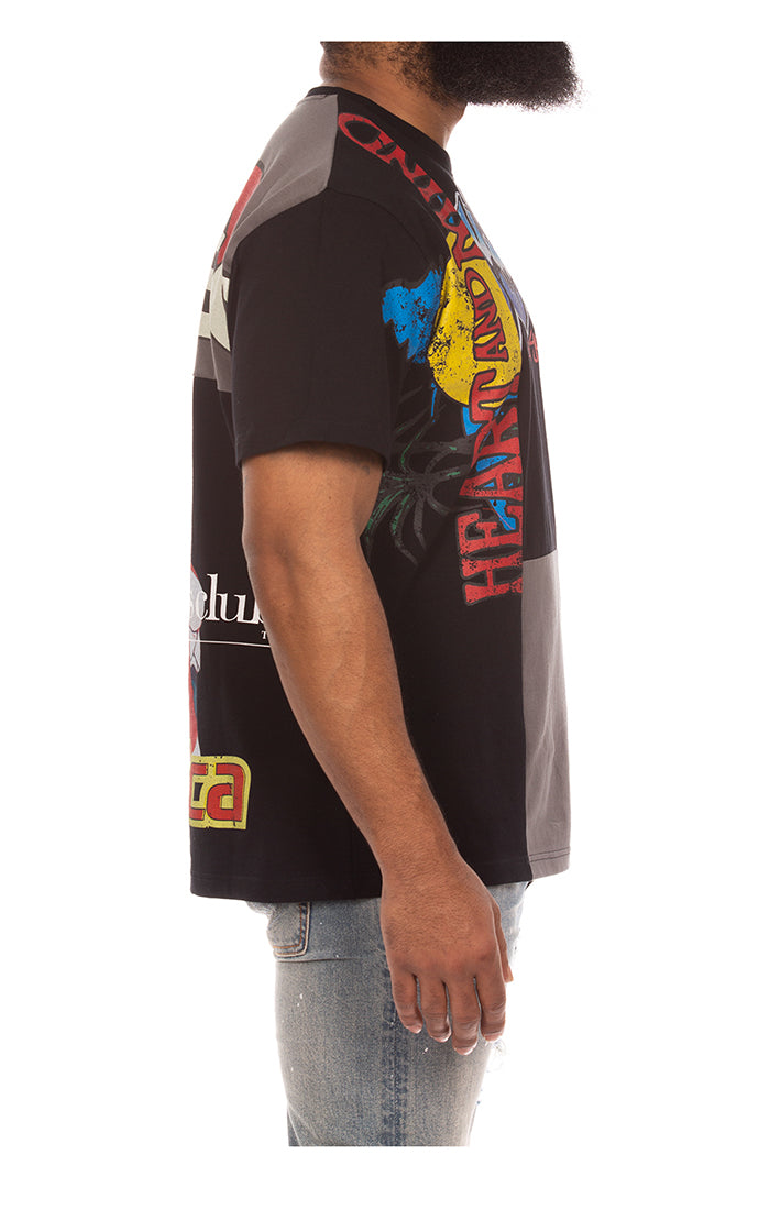 Front view of the BBC Black BB Parallel SS Knit oversize sweater showing the style number 851-6300