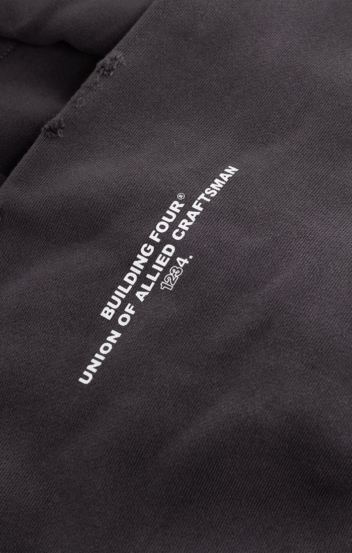 BLDG4 La Chateau Zip Up Hoodie - Charcoal Art (C61-1304)