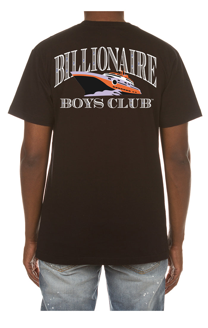 Black Billionaire Boy's Club BB Yacht SS Tee with style number 851-4202, featuring a classic design and comfortable fit