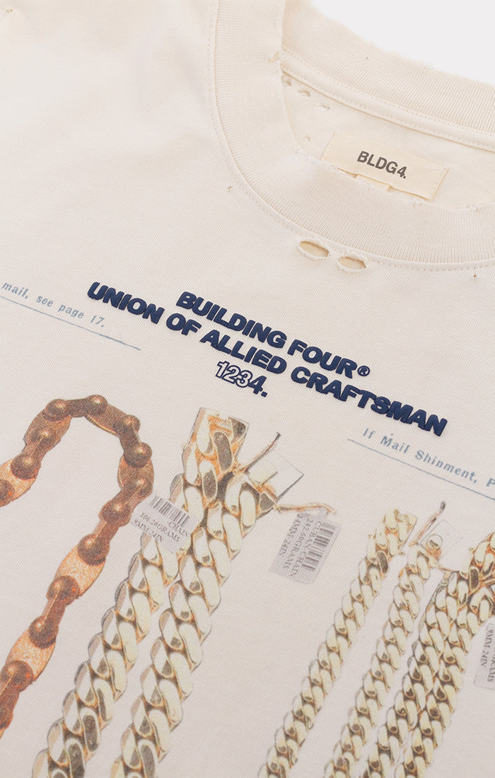 BLDG4 TV Tower SS Knit Tee - Antique White (C61-3310)