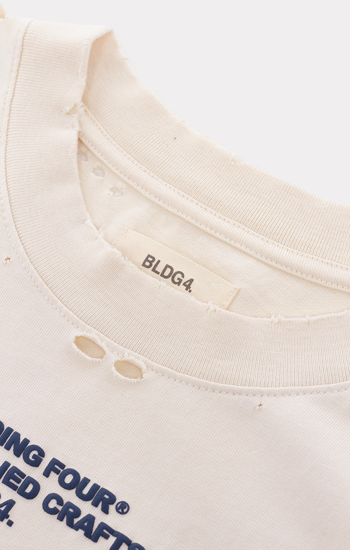 BLDG4 TV Tower SS Knit Tee - Antique White (C61-3310)