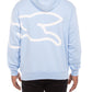 Ice Cream Biggie Cerulean Blue Hoodie side view, showing ribbed cuffs and hem