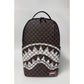 Sprayground Brown & Cream Drip Check Shark Backpack (B8552)