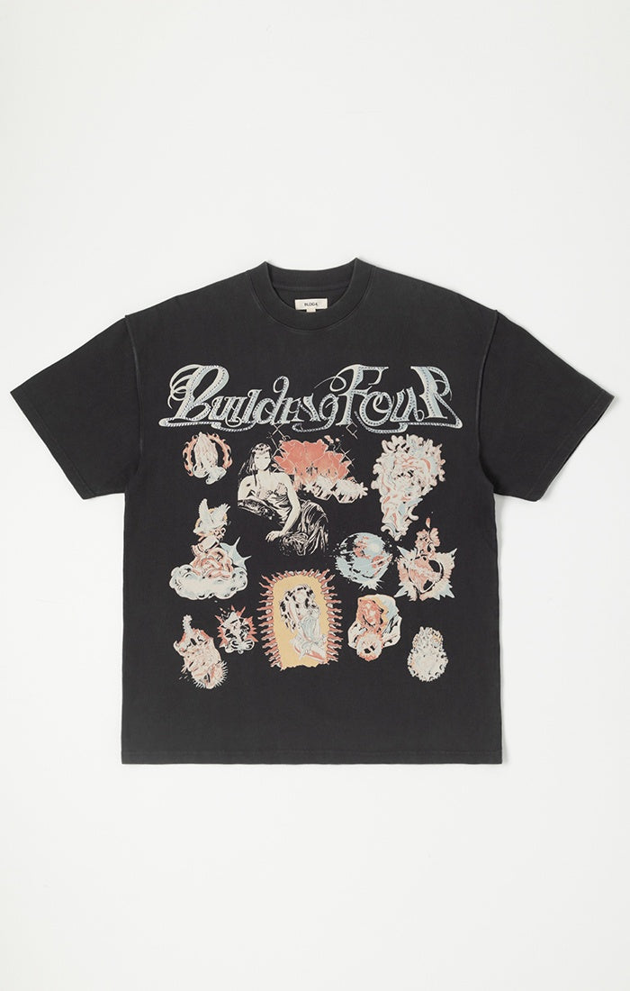 BLDG4 Stray SS Knit Tee - Charcoal Art (C51-4307)