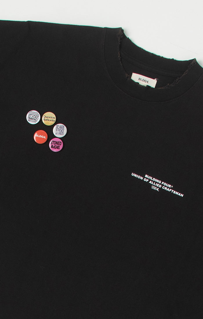 BLDG4 Pizza SS Knit Tee - Black (C61-1309)