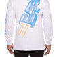Ice Cream Dollar Pop White Long Sleeve with colorful dollar sign print on front
