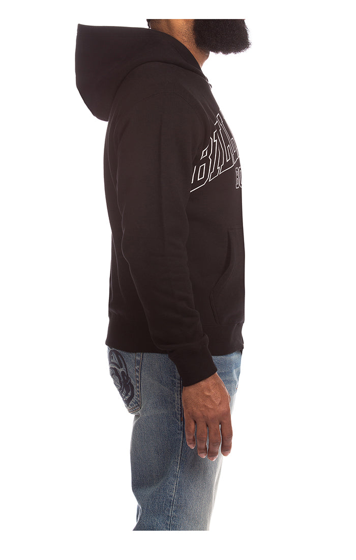 BBC Black BB Script Zip Hoodie (861-6303)