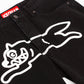 Dark-colored Ice Cream Black Dog Black Caramel Jean Shorts featuring a Strawberry Fit design and stylish appearance