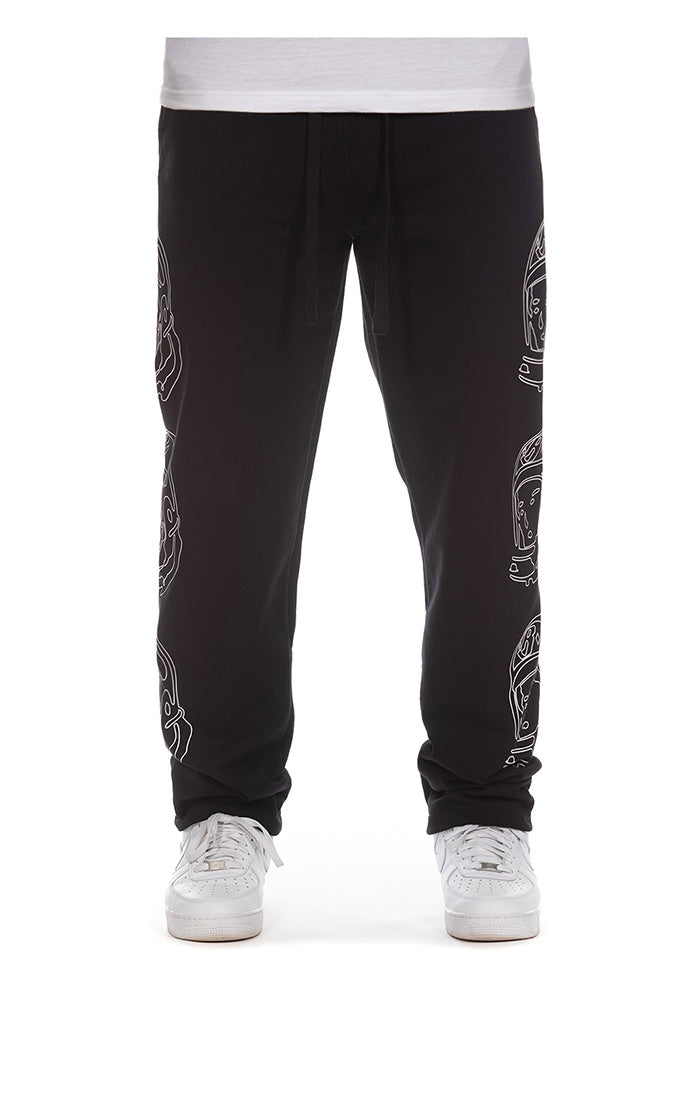 Black BBC helmet line sweat pants (841-8108) with iconic logo