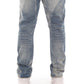 Close up of BBC Blue Dune BB Dune Jeans fabric and stitching