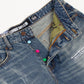 Model wearing Billionaire Boy's Club Blue Dune BB Dune Jeans (Heart Fit)